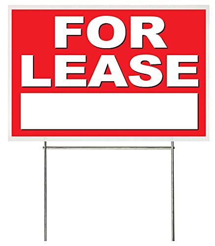 Lessco Xinch For Lease Yard Sign With Stake Rbs, Red