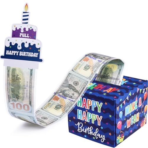 Meiidoshine Birthday Money Box For Cash Gift, Surprise Money Gift Boxes For Kids Adults With Pull Out Happy Birthday Day Card And Pcs Transparent Bags   Fun Ways To Give Cash As A Gift