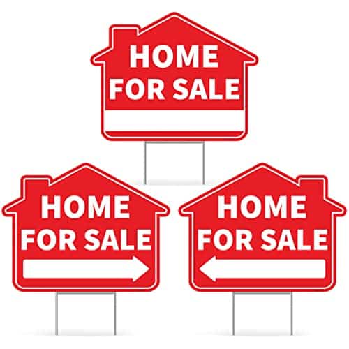 Pc Home For Sale Sign With Stakes, Inches By Inches   Double Sided Signs   Corrugated Plastic   Fsbo For Sale By Owner Sign Kit For Home House Real Estate Yard