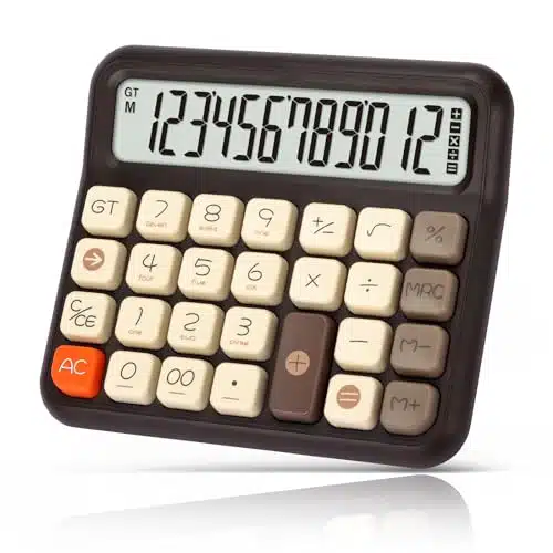 Pendancy Calculators Desktop Digit, Cute Basic Calculator With Extra Large Lcd Display And Buttons, For Office, School, Home Use