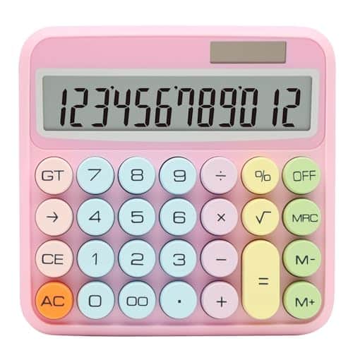 Pink Calculator, Upiho Standard Calculator Digit With Large Lcd Display And Big Buttons,Pink Office Accessories For Women Desk,Cute Calculator For Office,School, Home,Business