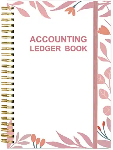 Simplified Accounting Ledger Book   Aaccounting Log Journal For Small Businesses & Personal Use, Account Book For Tracking Money, Expenses, Deposits & Balance, X , Pink Flower