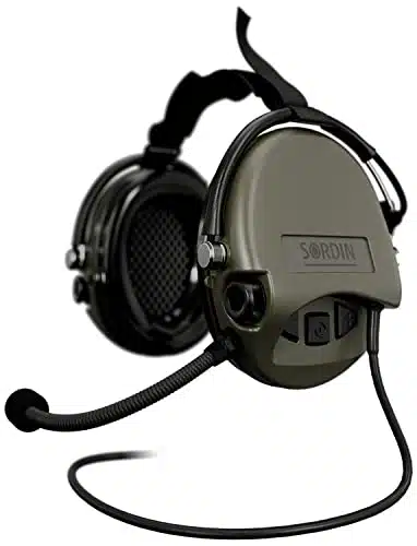 Sordin Supreme Mil Cc Active Ear Defenders   Neck Band & Foam Kits   Nexus Radio Downlead   Green Ear Muffs