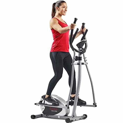 Sunny Health & Fitness Stepping Elliptical Machine, Total Body Cross Trainer With Hyper Quiet Magnetic Belt Drive, Low Impact Exercise Equipment, Optional Exclusive Sunnyfit App