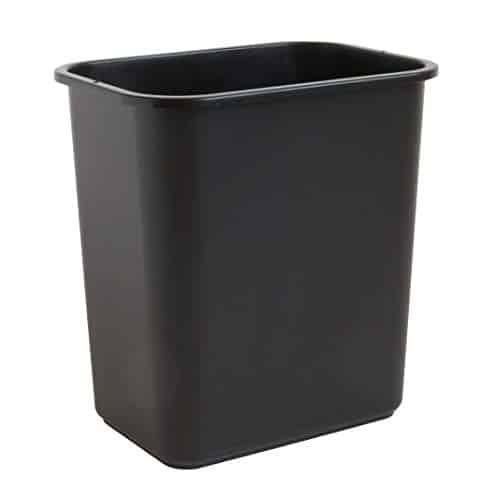 United Solutions Gallon  Quart Efficient Trash Wastebasket, Fits Under Desk, Small, Narrow Spaces In Commercial, Kitchen, Home Office, Dorm, Easy To Clean, Pack, Black