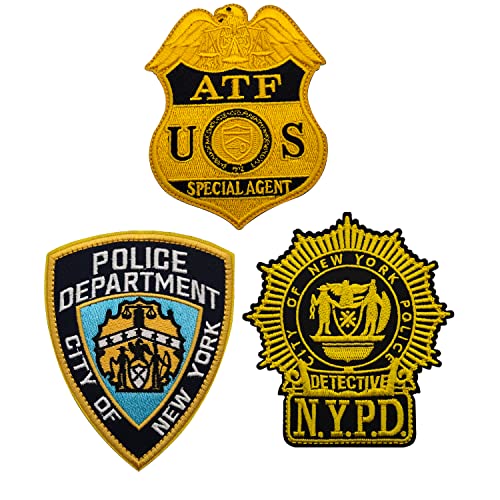 United States City Of New York Police Department Detective Nypd Us Atf Special Agent Embroidered Appliques Fabric Patches Decorative Badges
