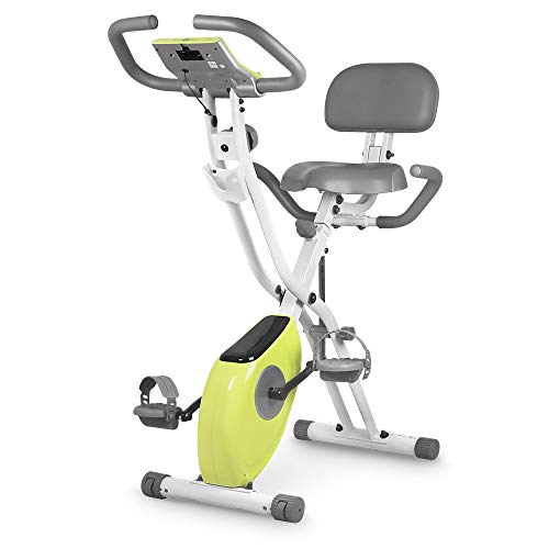 Leikefitness Leike X Bike Ultra Quiet Folding Exercise Bike, Magnetic Upright Bicycle With Heart Rate,Lcd Monitor And Easy To Assemble (Yellow)
