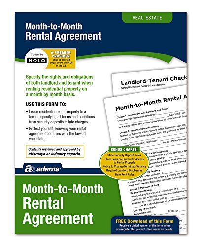 Adams Month To Month Rental Agreement, Forms And Instructions (Lf),White