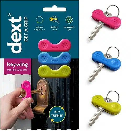 Keywing Key Turner Aid Pack. Makes Keys So Much Easier. Perfect Key Cover Cap For Rheumatoid Arthritis, Ms Or Parkinsons Gift, Elderly With Weak Hands.