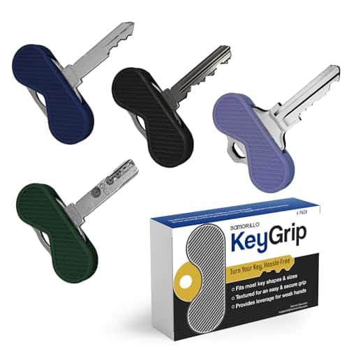 [Pack] Keygrip Disability Aid Key Turners   Added Strength & Leverage For Seniors & Elderly   Perfect For Parkinson'S, Arthritis, Ms, Tremors & Als   Textured For Grip   Brigh