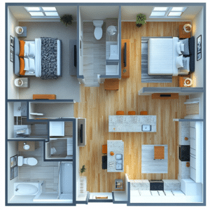 2 bed 2 bath apartment